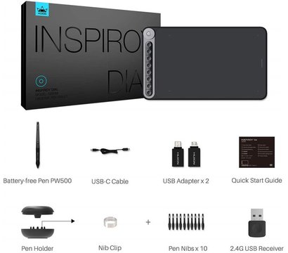 Зображення 9 Графічний планшет Huion Inspiroy Dial Q620M + glove