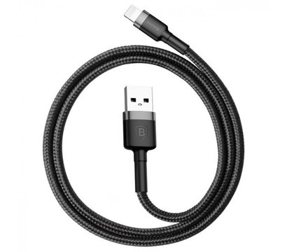 Зображення 2 Кабель Baseus cafule Cable USB For lightning 2.4A 0.5M Gray+Black - CALKLF-AG1