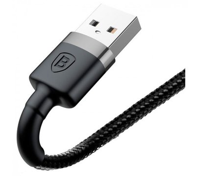 Зображення 3 Кабель Baseus cafule Cable USB For lightning 2.4A 0.5M Gray+Black - CALKLF-AG1