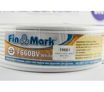 Зображення 3 Коаксіальний кабель FinMark F 660BV White 100m, Метрів в бухті: 100м.