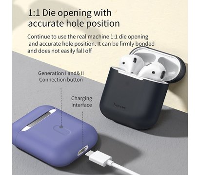 Изображение 3 Чехол Baseus для Airpods 1/2 black - WIAPPOD-BZ01