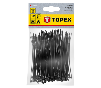 Зображення 2 Стяжки Topex, 4,8х370мм. black, 75 шт.