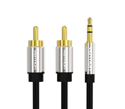 Изображение 2 Аудио кабель Vention AUX 3.5 mm M - 2xRCA M, 1 m, Black (BCFBF)