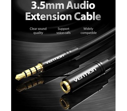 Изображение 5 Аудио кабель Vention Audio 3.5 mm M - 3.5 mm F, 2 m, Black - VAB-B06-B200-M
