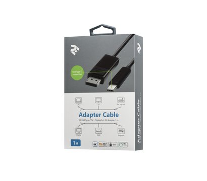 Зображення 5 Кабель мультимедійний 2Е Type-C - DisplayPort (AM/AM), 1.0 м, Black — 2E-W1402