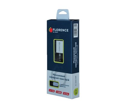 Зображення 3 Зарядний пристрій Florence (1USBx1A) White — FL-1000-WM