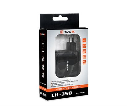 Зображення 6 Зарядний пристрій REAL-EL CH-350 Black — EL123160017