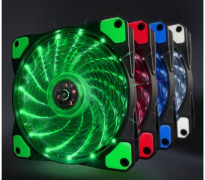 Зображення 2 Охолодження для корпусу Frime Iris LED Fan 15LED Green — FLF-HB120G15