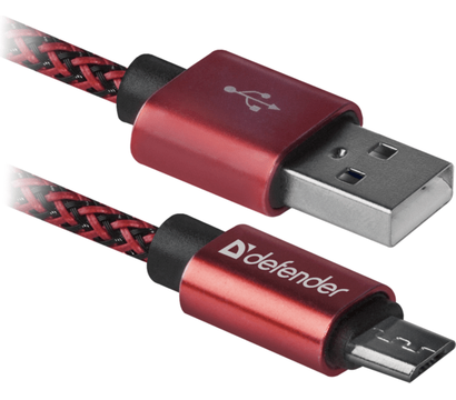 Изображение 2 Кабель Defender USB08-03T USB(AM)-MicroBM 1.0м Red — 87801