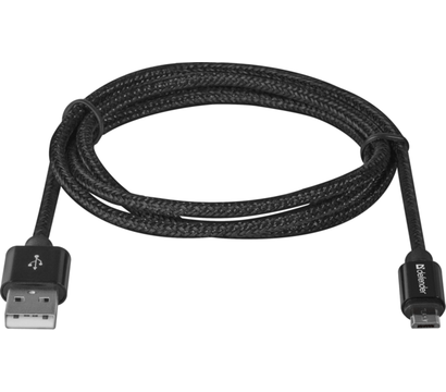 Изображение 2 Кабель Defender USB08-03T PRO USB2.0, AM-MicroBM 1 м Black — 87802