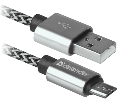 Изображение 2 Кабель Defender USB08-03T PRO USB2.0, AM-MicroBM 1 м White — 87803