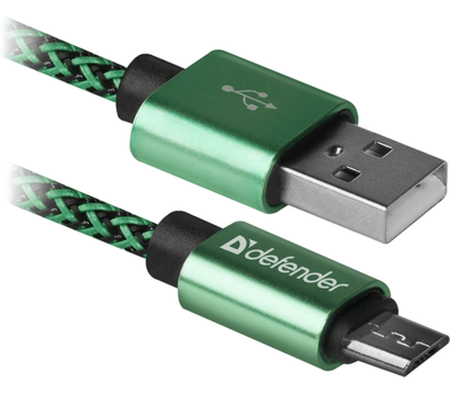 Изображение 2 Кабель Defender USB08-03T USB(AM)-MicroBM 1 м Green — 87804