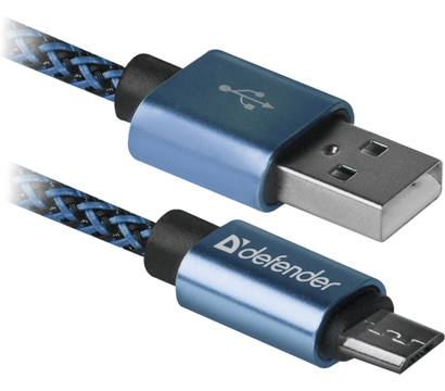 Изображение 2 Кабель Defender USB08-03T USB(AM)-MicroBM 1 м Blue — 87805