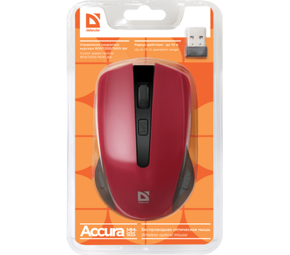 Зображення 3 Миша Defender Accura MM-935 Wireless Red — 52937