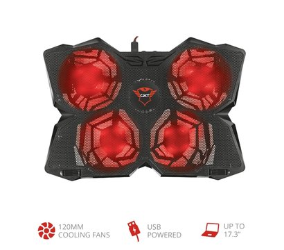 Зображення 4 Охолоджуюча підставка Trust GXT278 Yozu Cooling Red LED Black — 20817