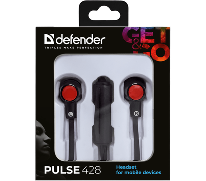 Зображення 3 Навушники Defender Pulse 428 Black/Red — 63428 розміщений на дроті