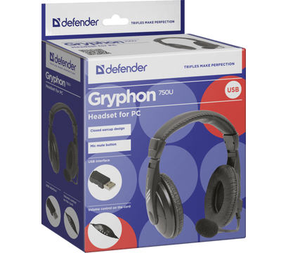 Зображення 4 Навушники Defender Gryphon 750U USB — 63752 звичайні