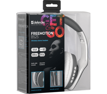 Зображення 5 Bluetooth гарнітура Defender FreeMotion B525 Bluetooth Grey+White — 63527