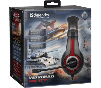 Изображение 5 Наушники Defender Warhead G-185 2m Black+Red — 64106 с микрофоном