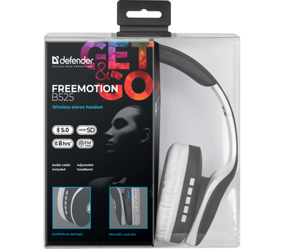Зображення 6 Bluetooth гарнітура Defender FreeMotion B525 Bluetooth Grey+White — 63527