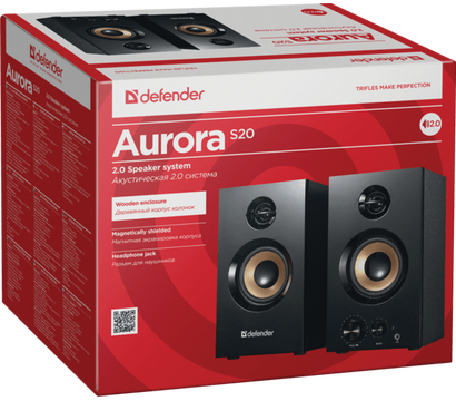 Зображення 2 Акустична система 2.0 Defender 2.0 Aurora S20 2x10W Wood — 65419
