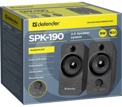 Зображення 3 Акустична система 2.0 Defender 2.0 SPK 190 USB 8W Black — 65190