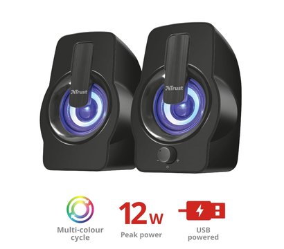 Зображення 8 Акустична система 2.0 Trust 2.0 Gemi RGB Black — 22948