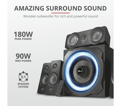 Зображення 8 Акустична система 5.1 Trust 5.1 GXT 658 Tytan Surround Speaker System Black — 21738