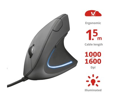 Зображення 6 Миша Trust Verto Ergonomic Black — 22885