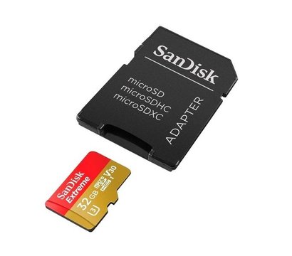 Зображення 3 Карта пам`яті SanDisk Extreme microSDHC V30 UHS-I U3 32GB + SD - SDSQXAF-032G-GN6MA