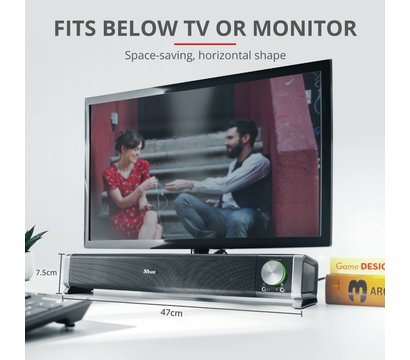 Зображення 12 Акустична система 2.0 Trust Asto Sound Bar PC Speaker Black — 21046