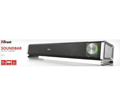 Зображення 6 Акустична система 2.0 Trust Asto Sound Bar PC Speaker Black — 21046