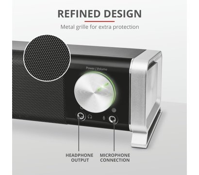 Зображення 9 Акустична система 2.0 Trust Asto Sound Bar PC Speaker Black — 21046