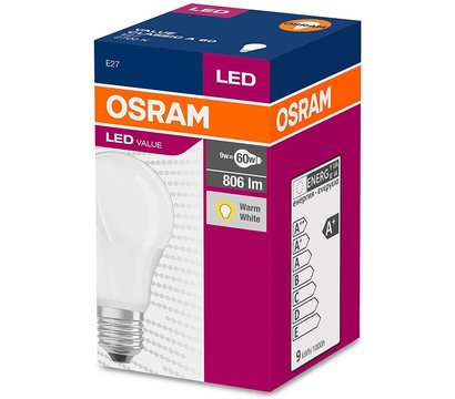 Зображення 2 LED лампочка Osram Led Value A60 8,5W 806Lm 2700К E27 на 85 лм/Вт