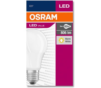 Зображення 3 LED лампочка Osram Led Value A60 8,5W 806Lm 2700К E27 на 85 лм/Вт