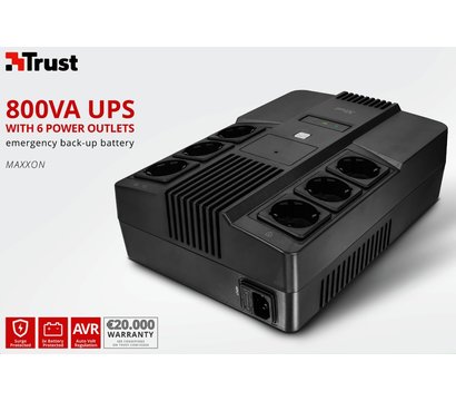 Зображення 11 ДБЖ резервний Trust Maxxon 800VA — 23326