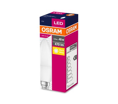 Зображення 2 LED лампочка Osram Led Value B40 5W 470Lm 2700K E14 на 40 Вт