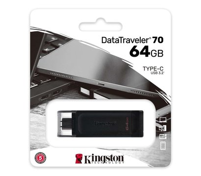 Зображення 3 USB флешка Kingston DataTraveler 70 Black 64GB USB 3.2 - DT70/64GB