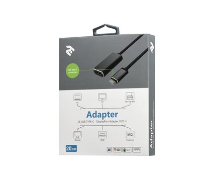 Изображение 3 Адаптер 2Е Type-C - DisplayPort, 0.2 м Alluminum — 2E-W1404