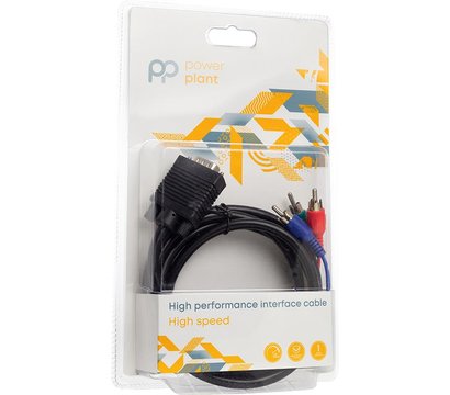 Изображение 2 Адаптер PowerPlant VGA-3 RCA, 1 м, black — CA912001