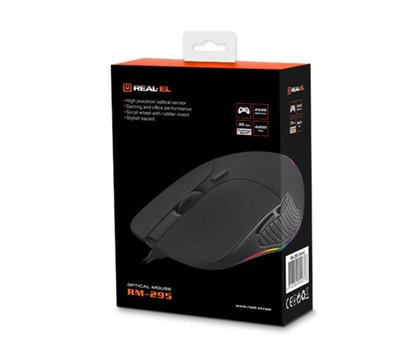 Изображение 2 Мышь REAL-EL RM-295 USB Black — EL123200031