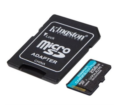 Зображення 5 Карта пам`яті Kingston Canvas Go Plus microSDXC Class10 256GB + SD adapter - SDCG3/256GB, Обсяг пам`яті: 256 Гб