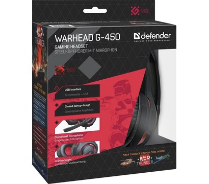 Изображение 7 Наушники Defender Warhead G-450 Black/Red — 64146 для ПК