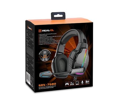 Зображення 10 Навушники REAL-EL GDX-7680 Black — EL124100046 геймерські