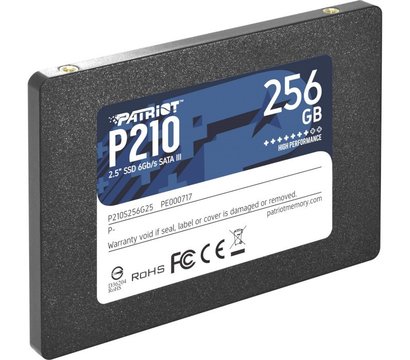 Изображение 2 Накопитель SSD Patriot P210 256GB 2.5 SATAIII TLC — P210S256G25, Емкость накопителя: 256 ГБ