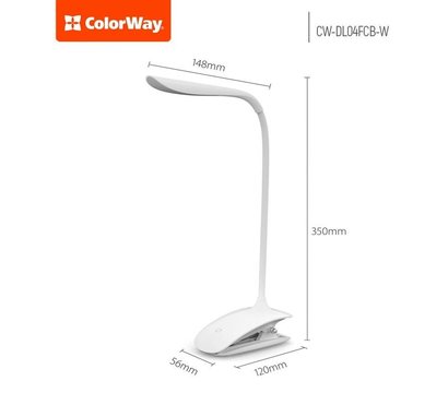 Зображення 2 LED світильник ColorWay CW-DL04FCB-W White на 1.5 Вт