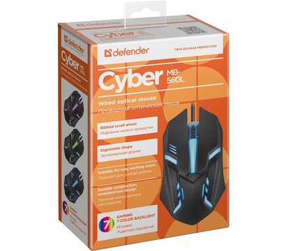 Изображение 3 Мышь Defender Cyber MB-560L USB Black — 52560