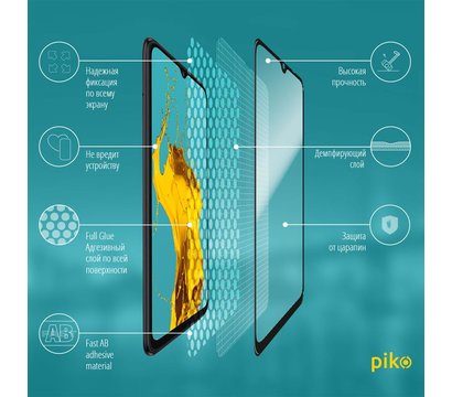 Изображение 3 Защитное стекло Piko для Xiaomi Redmi 9A Black Full Glue, 0.3mm, 2.5D - 1283126503986