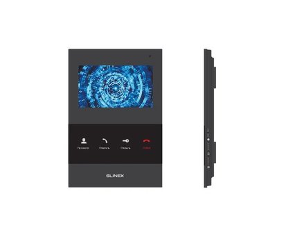 Изображение 3 Комплект видеодомофона Slinex SQ-04 Black + ML-16НR Black, Цвет (домофон + панель): черный + черный