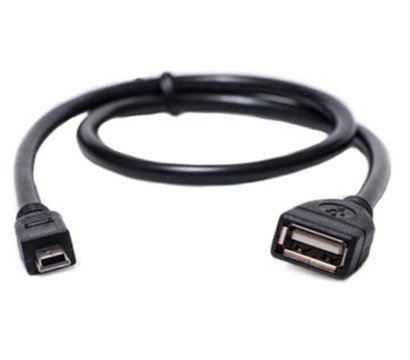 Изображение 2 Кабель PowerPlant USB2.0(AF)-MiniUSB(AM), OTG, 0.5м, Black - KD00AS1235